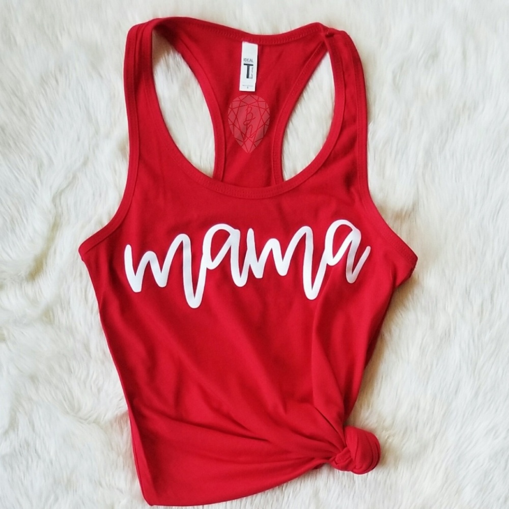 Red Mama Racerback Women's Mom Tank Top